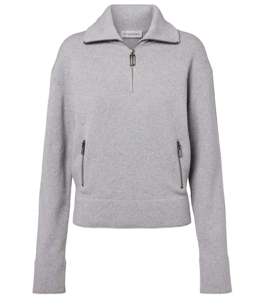 Victoria Beckham Wool and cashmere half-zip sweater