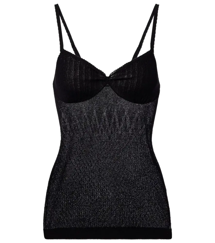 Victoria Beckham Knitted cotton-blend camisole