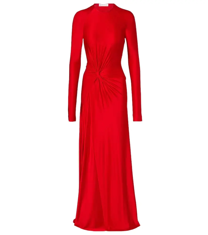 Victoria Beckham Gathered jersey maxi dress