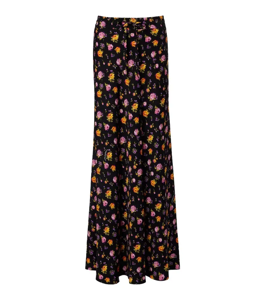 Dolce & Gabbana Floral silk-blend charmeuse maxi skirt