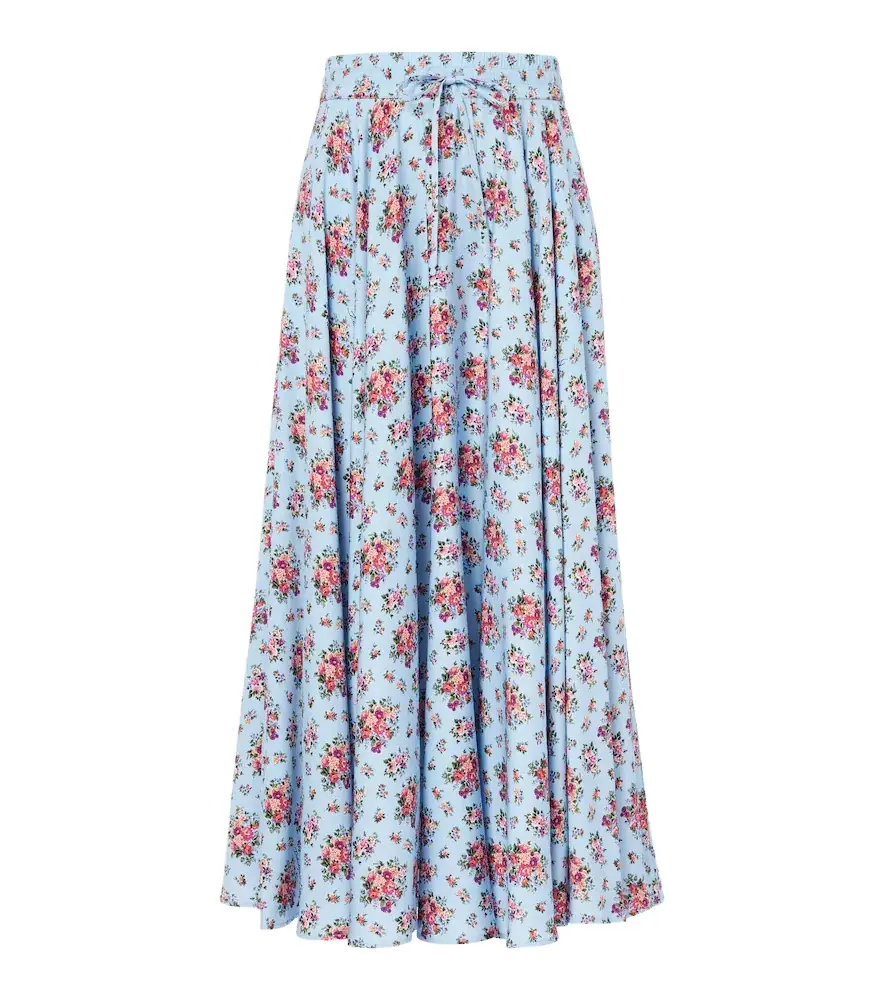 Dolce & Gabbana Floral silk-blend midi skirt