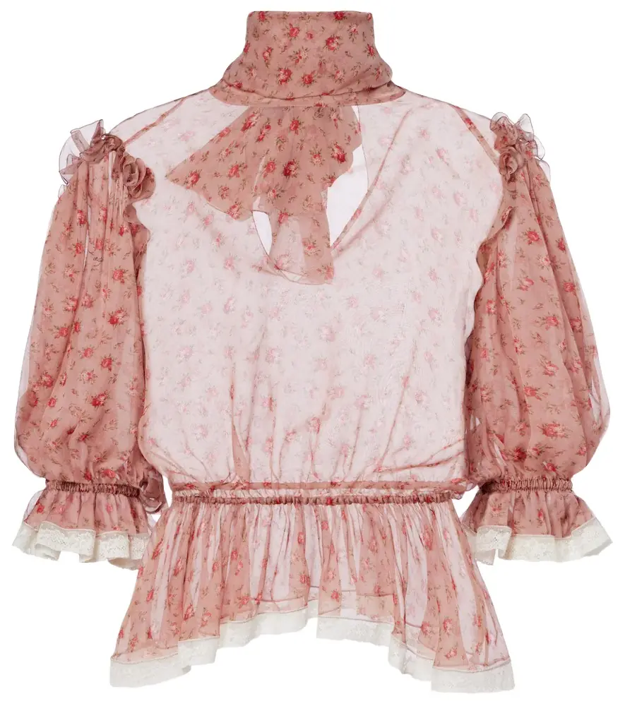 Dolce & Gabbana Floral silk and cotton chiffon blouse