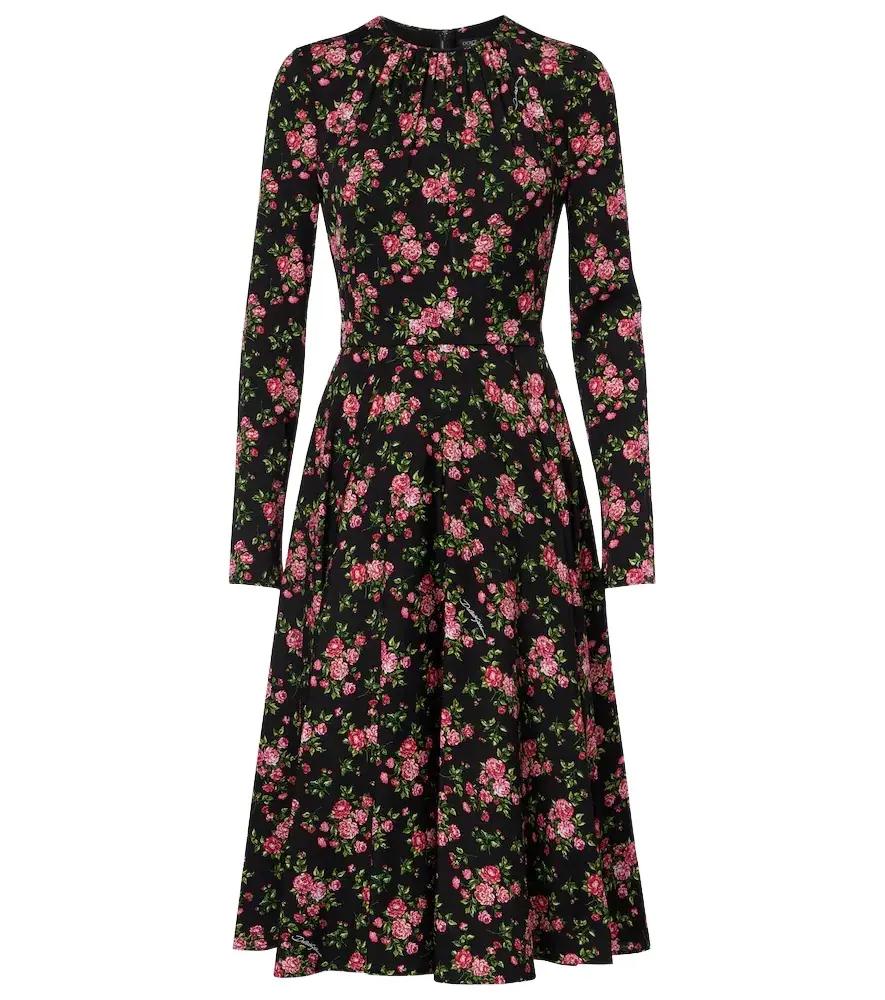 Dolce & Gabbana Floral silk-blend midi dress