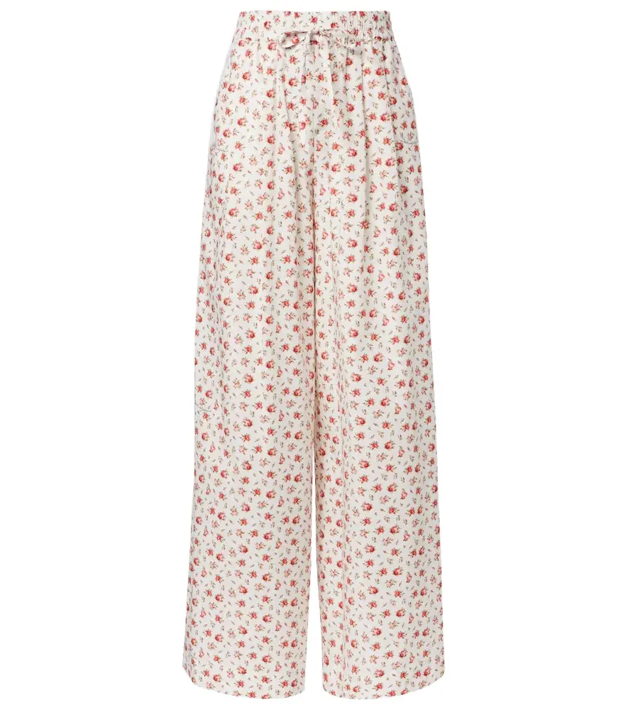 Dolce & Gabbana Floral cotton-blend poplin wide-leg pants