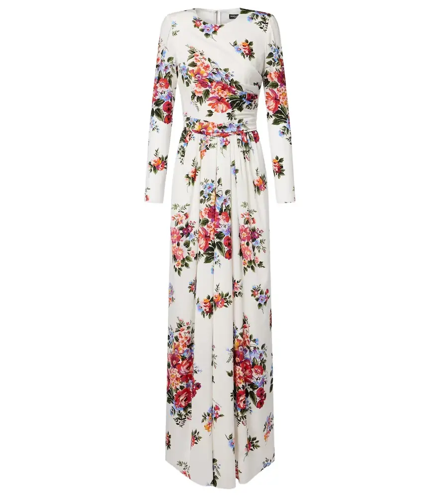 Dolce & Gabbana Floral silk-blend charmeuse gown