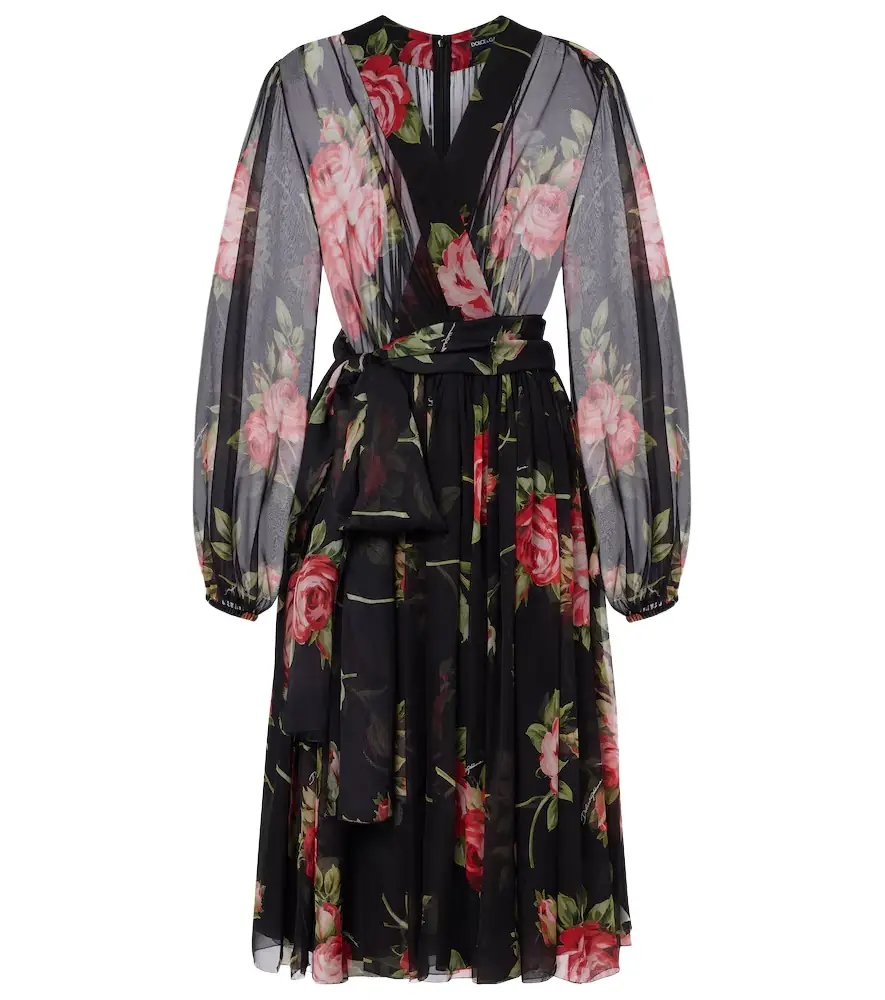 Dolce & Gabbana Floral silk midi dress
