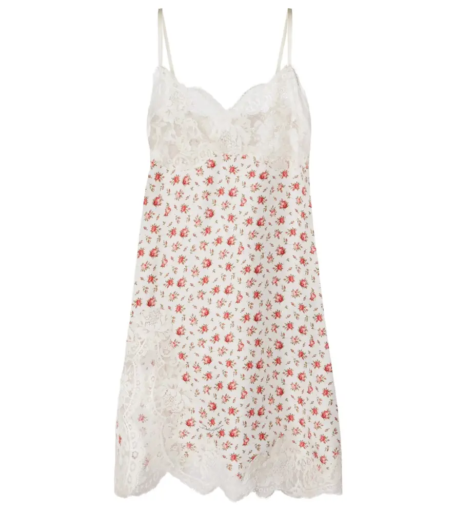 Dolce & Gabbana Floral silk and cotton-blend slip dress