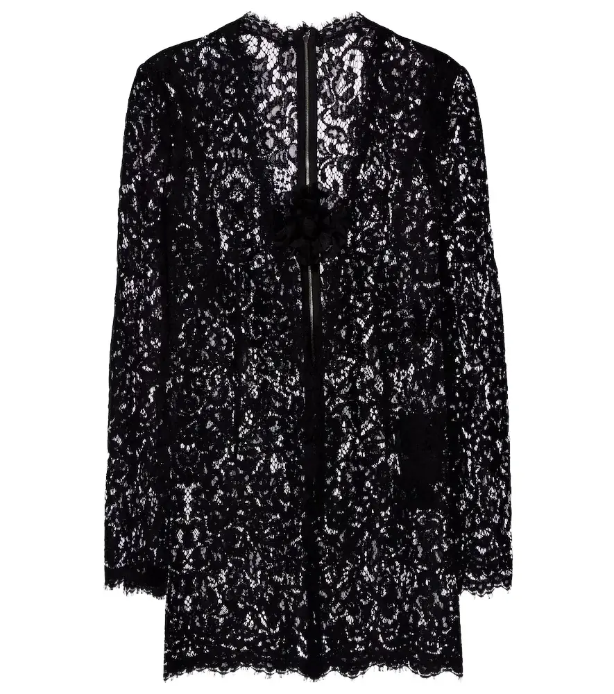 Dolce & Gabbana Floral-appliqué lace minidress