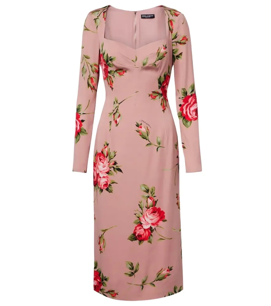 Dolce & Gabbana Floral silk-blend cocktail dress