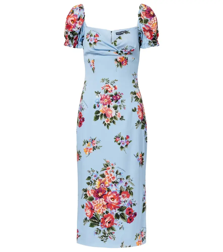 Dolce & Gabbana Floral silk-blend midi dress