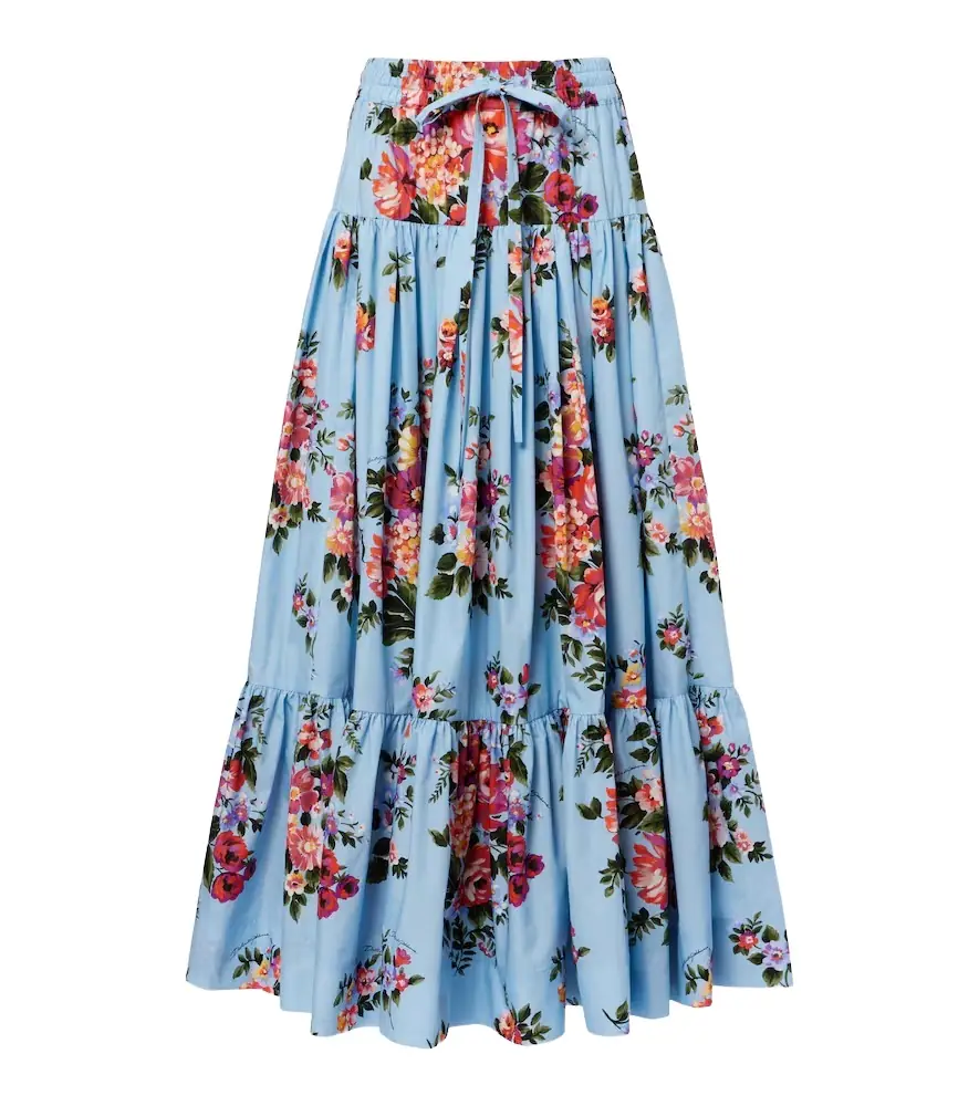 Dolce & Gabbana Floral cotton poplin maxi skirt