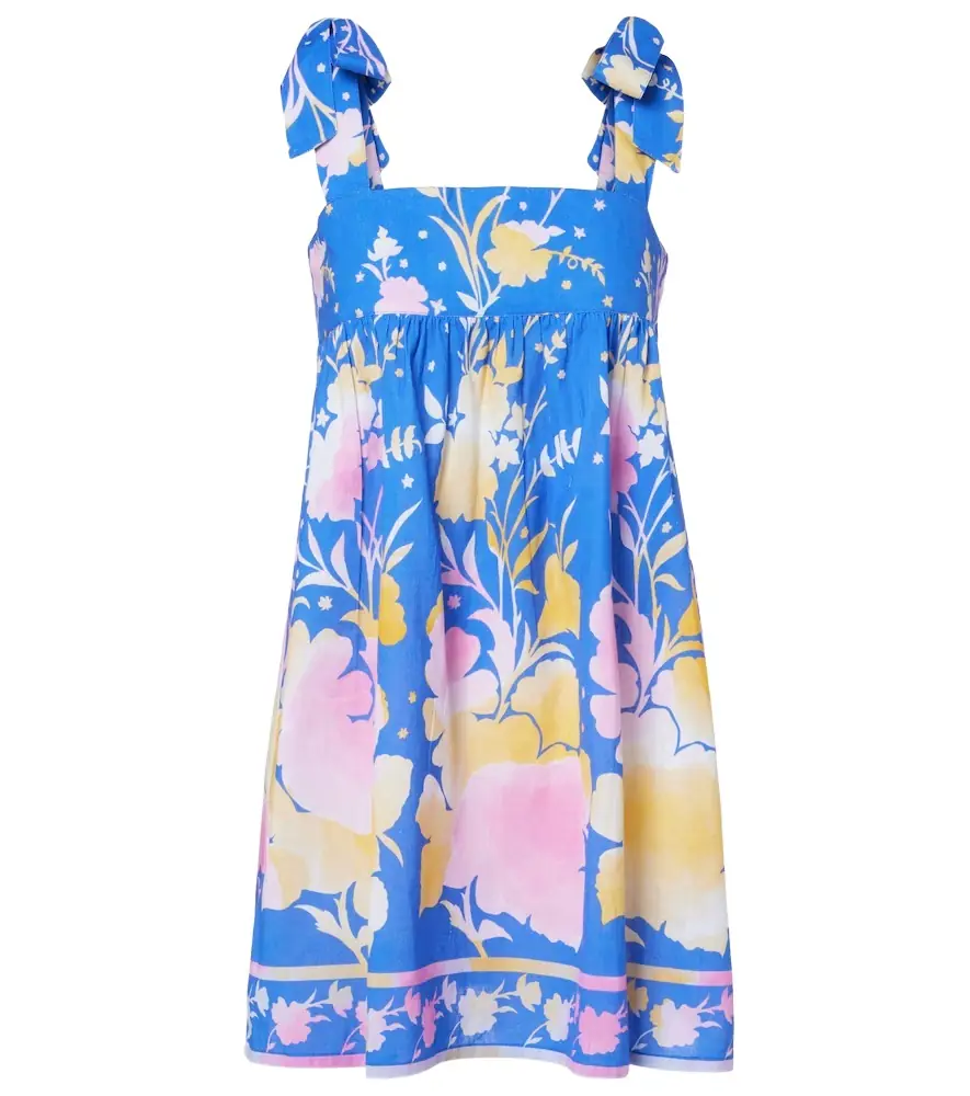 Juliet Dunn Floral cotton and linen minidress