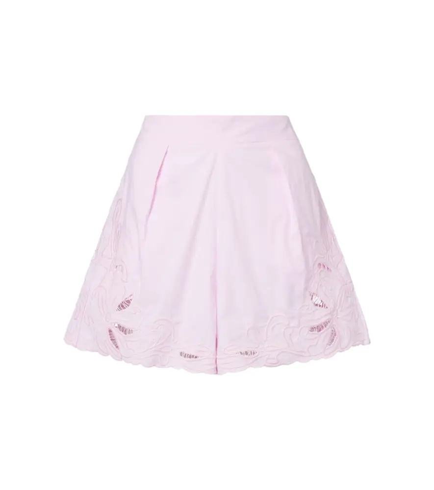 Juliet Dunn High-rise cotton wide-leg shorts