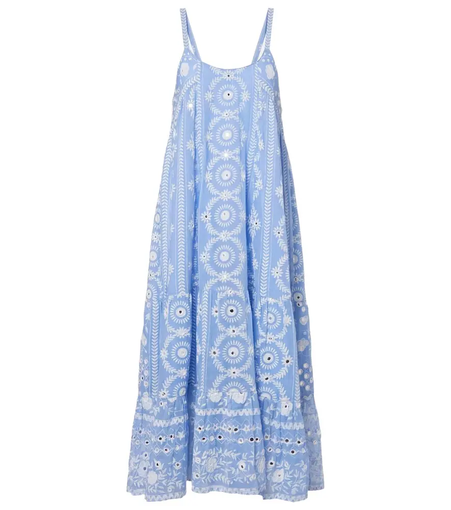 Juliet Dunn Printed sequined cotton midi dress