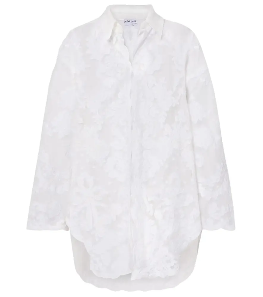 Juliet Dunn Embroidered cotton shirt