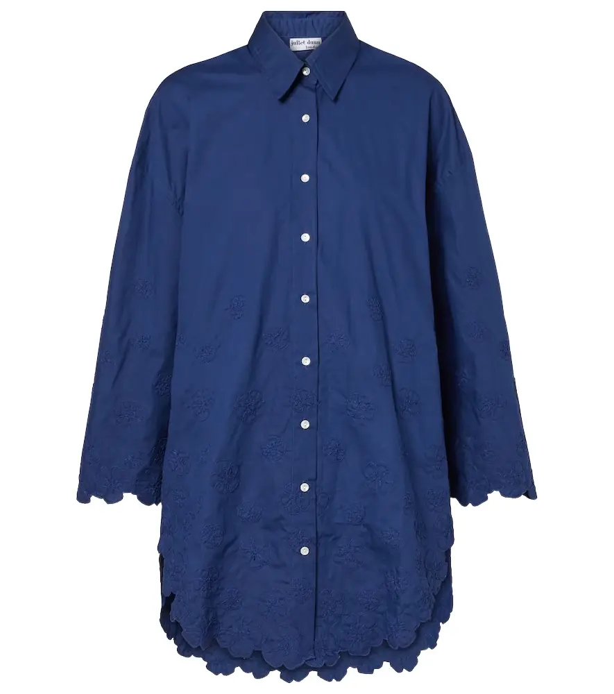 Juliet Dunn Floral cotton poplin shirt dress