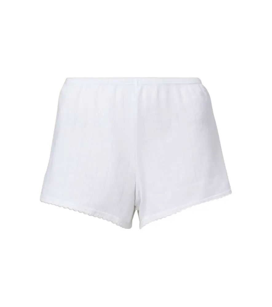 Leset Pointelle cotton shorts