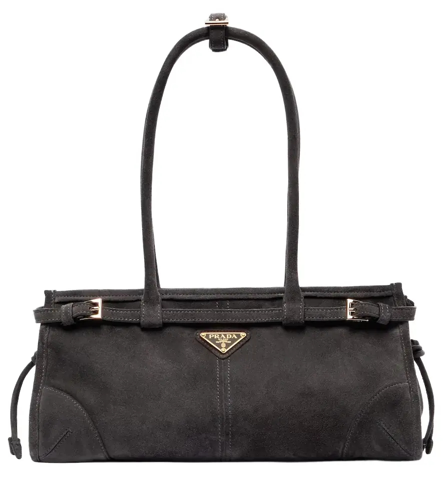 Prada Bonnie Medium suede shoulder bag