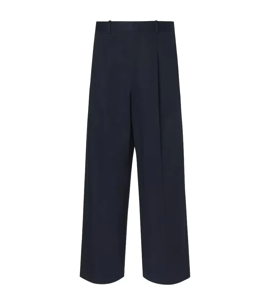 Loewe Pleated cotton gabardine wide-leg pants