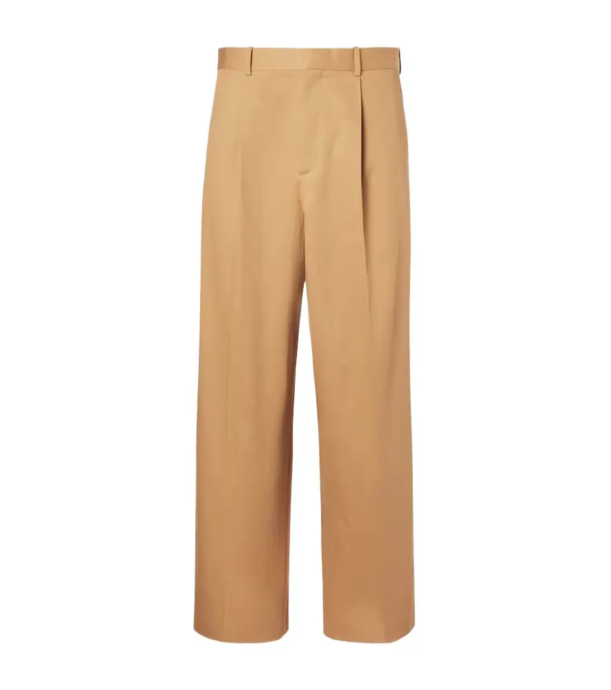 Loewe Pleated cotton gabardine wide-leg pants