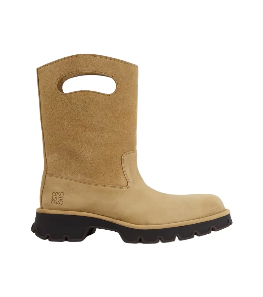 Loewe Bobby cutout suede mid-calf boots