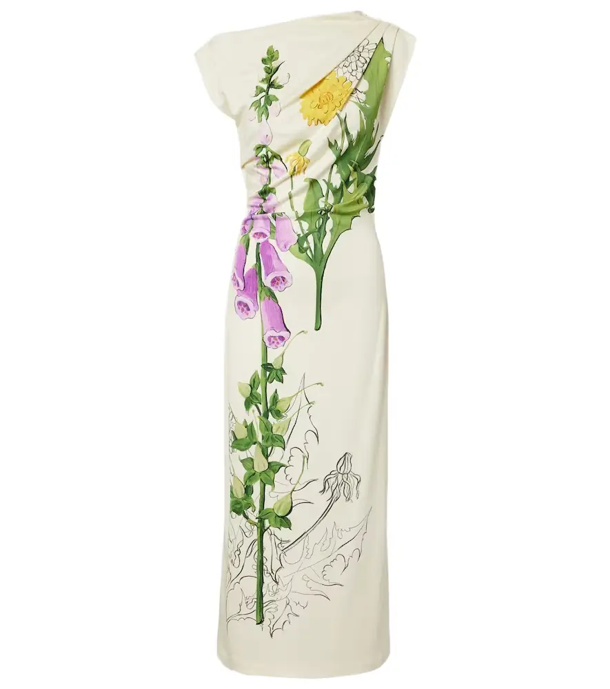 Oscar de la Renta Floral jersey maxi dress