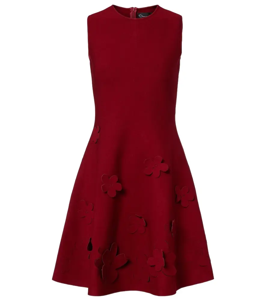 Oscar de la Renta Floral knitted minidress