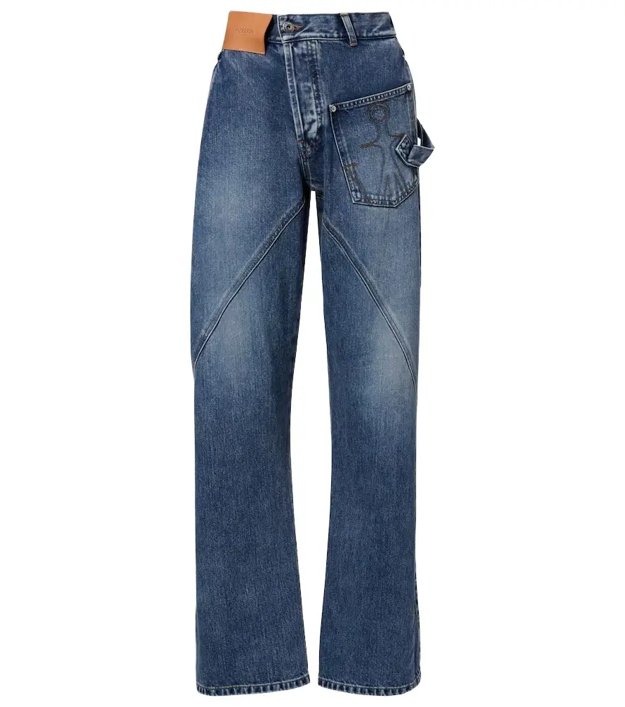 JW Anderson Twisted embroidered straight jeans