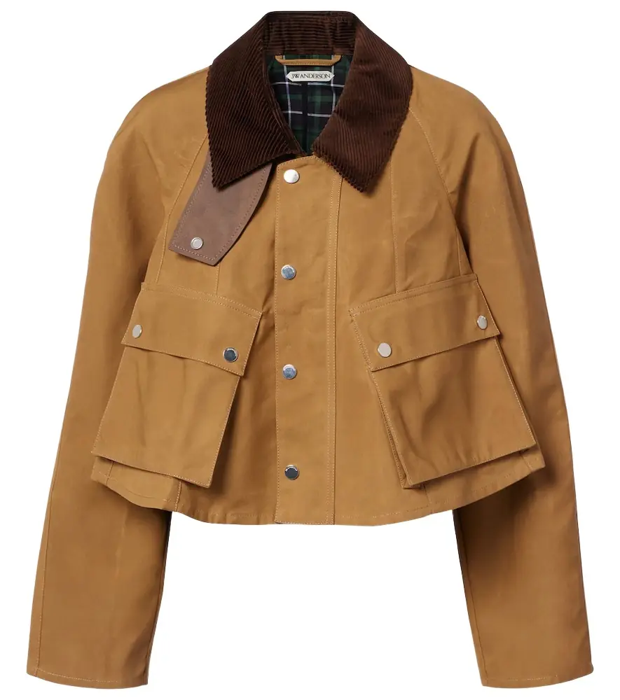 JW Anderson Corduroy-trimmed cropped cotton jacket