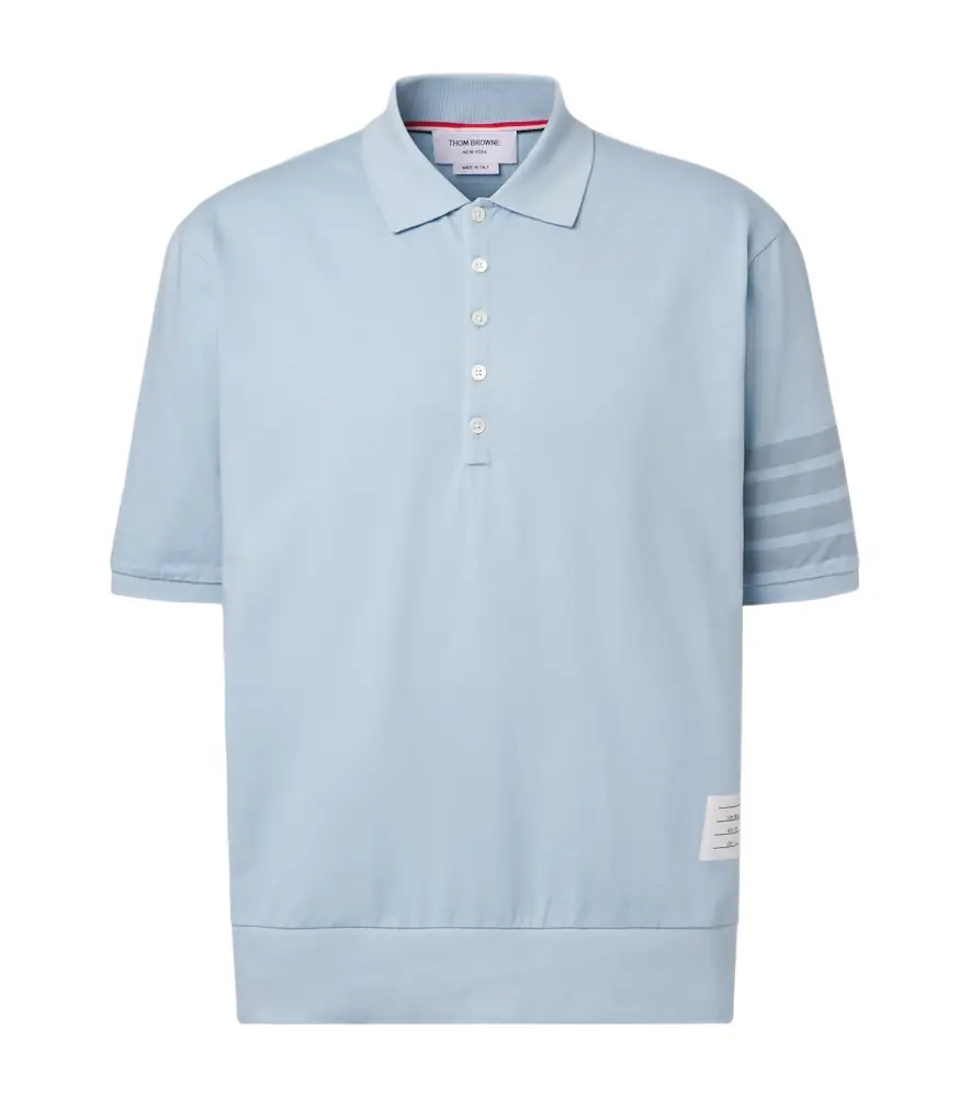 Thom Browne 4-Bar cotton jersey polo shirt
