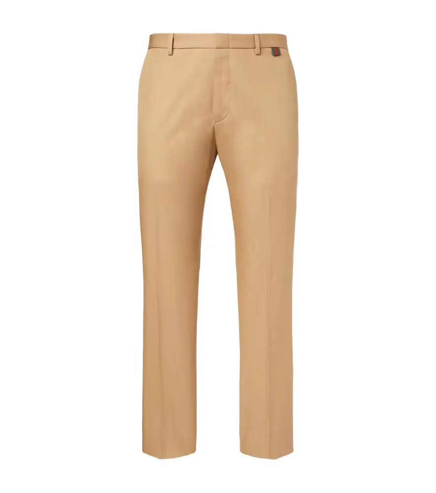 Gucci Mid-rise cotton cropped straight pants