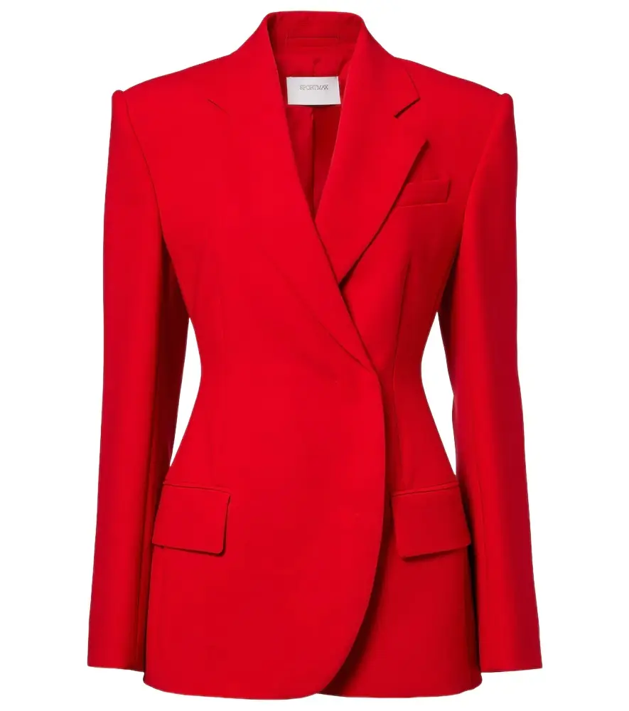 Sportmax Double-breasted peplum blazer