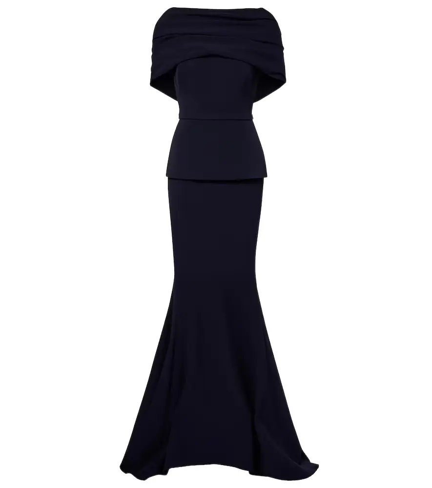 Safiyaa Loura off-shoulder crêpe gown