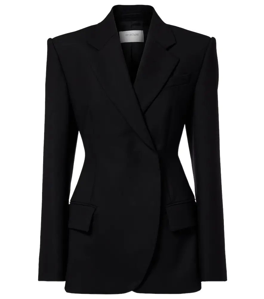 Sportmax Double-breasted peplum blazer