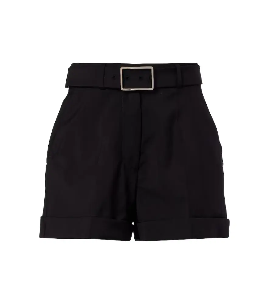 Sportmax Ghiera belted virgin wool shorts