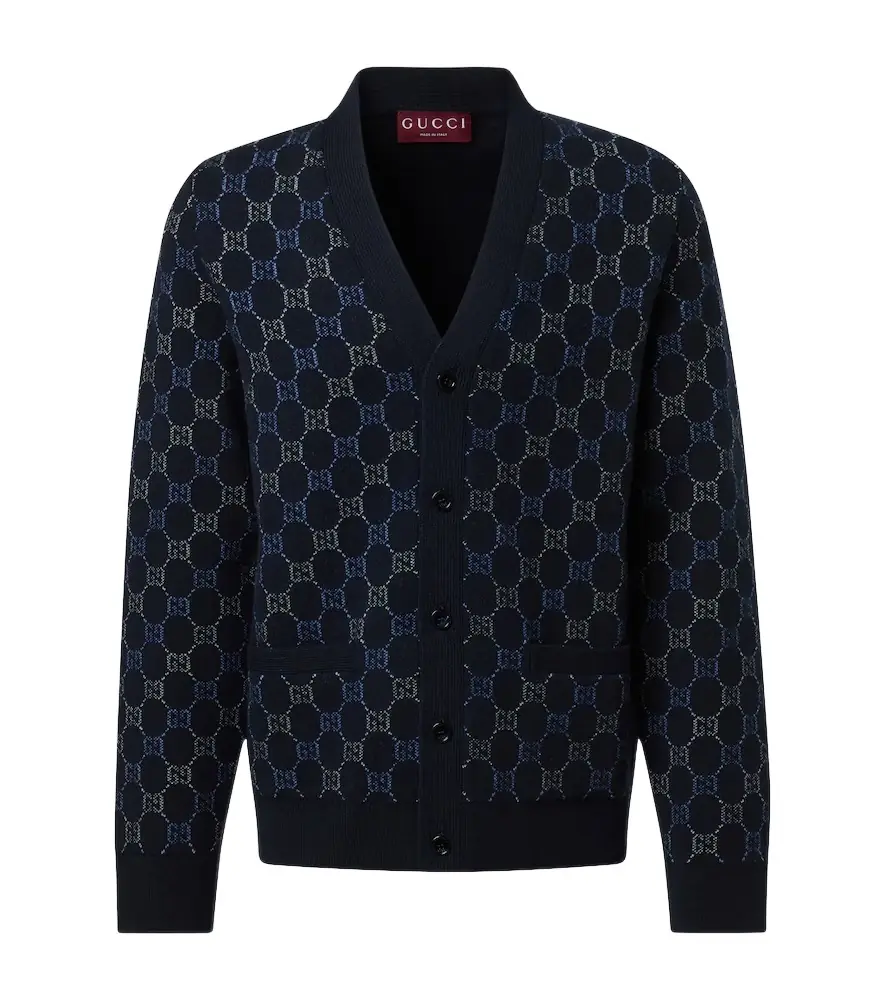 Gucci GG wool and cashmere jacquard cardigan