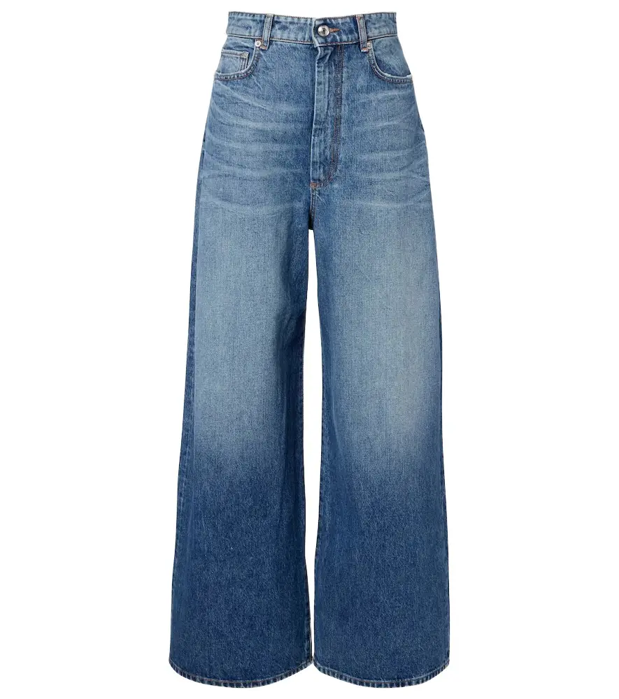 Sportmax Dangri faded wide-leg jeans