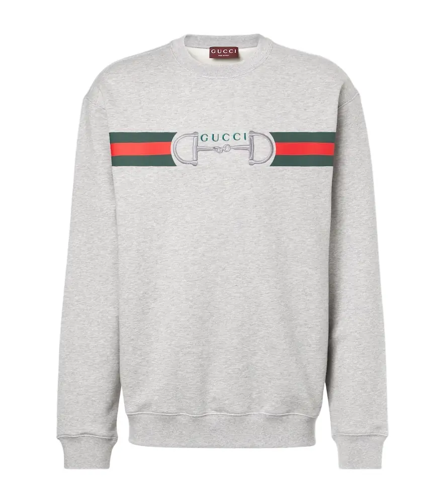 Gucci Web Stripe cotton sweatshirt