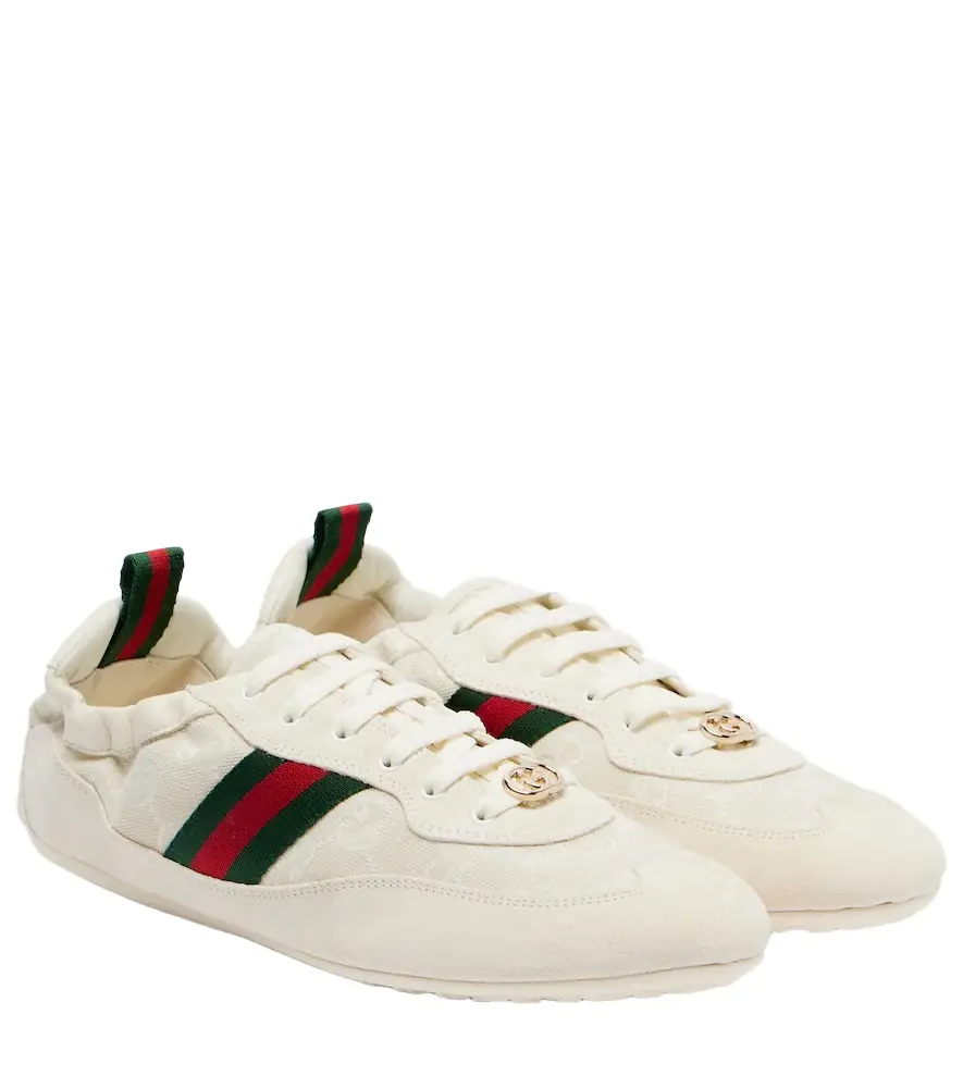 Gucci Shift suede-trimmed canvas sneakers