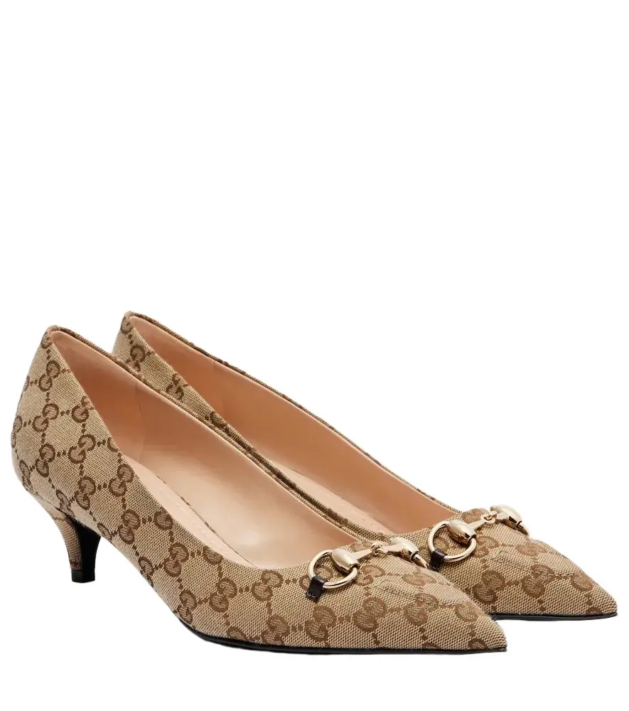 Gucci Erin GG Canvas Horsebit 45 pumps