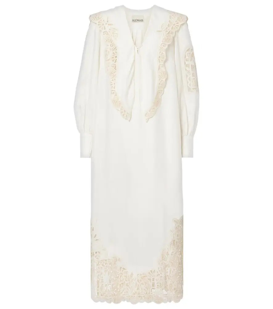 Alemais Alémais x LRNCE Rosemary embroidered linen midi dress
