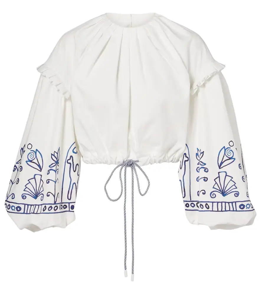 Alemais Alémais x LRNCE Leela printed cotton crop top