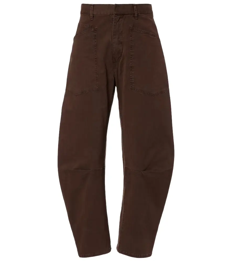 Nili Lotan Shon cotton twill barrel-leg pants