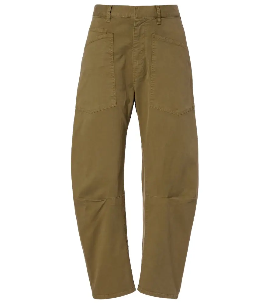 Nili Lotan Shon cotton twill barrel-leg pants