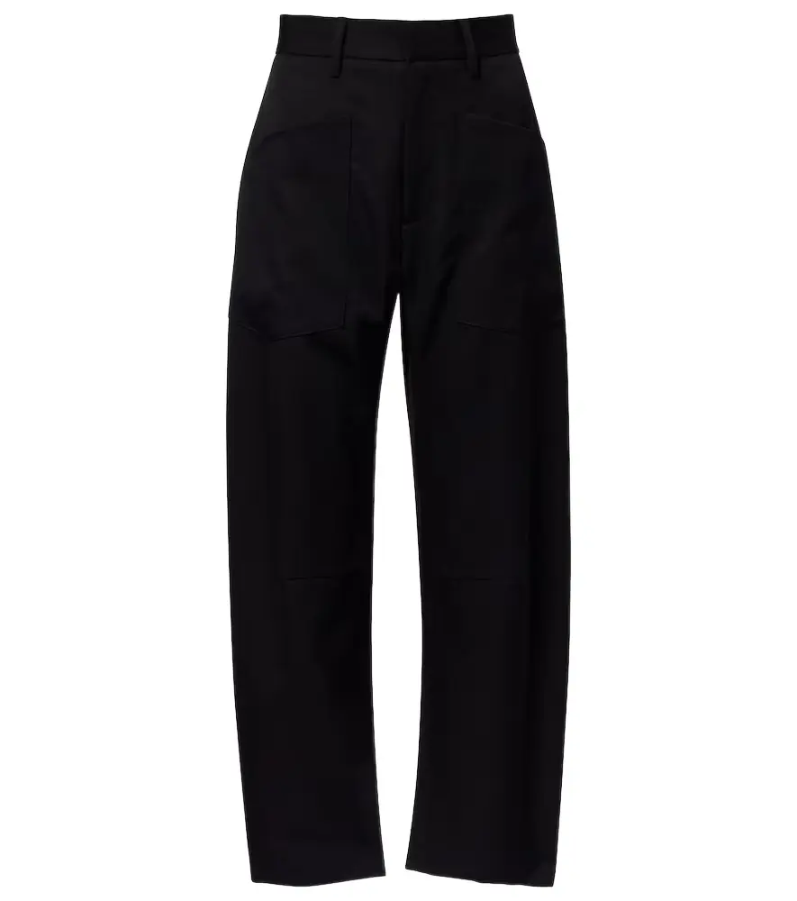 Nili Lotan Shon virgin wool barrel-leg pants
