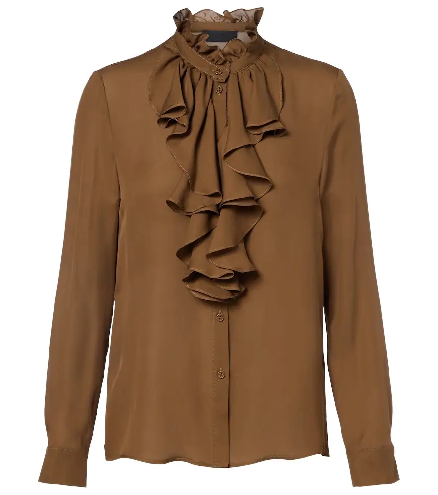 Nili Lotan Ruffled silk blouse