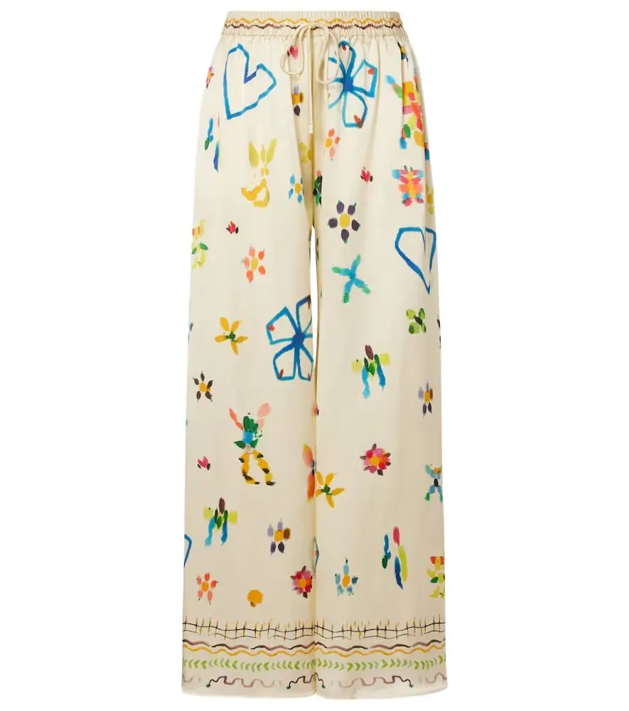 Alemais Alémais Sidi floral silk palazzo pants