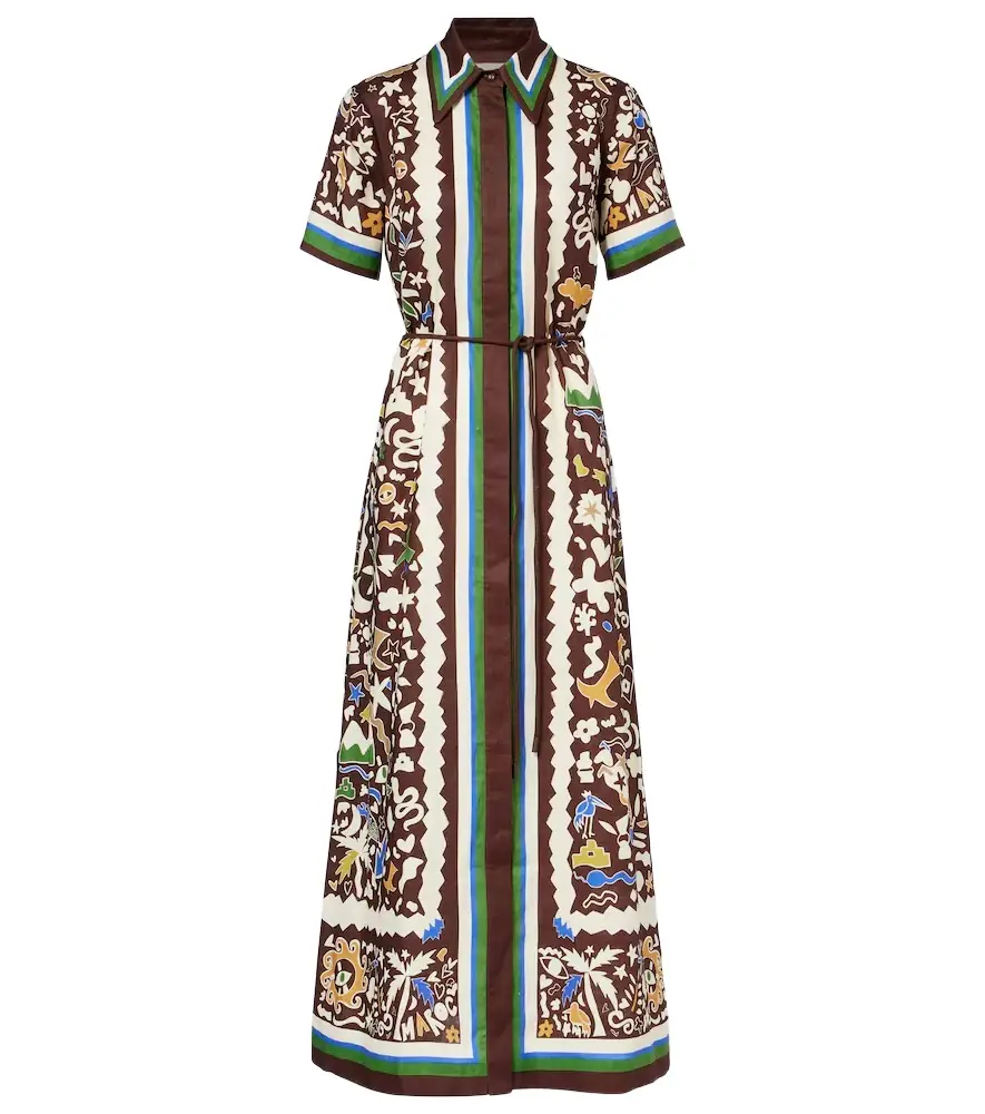 Alemais Alémais Maroc printed linen shirt dress