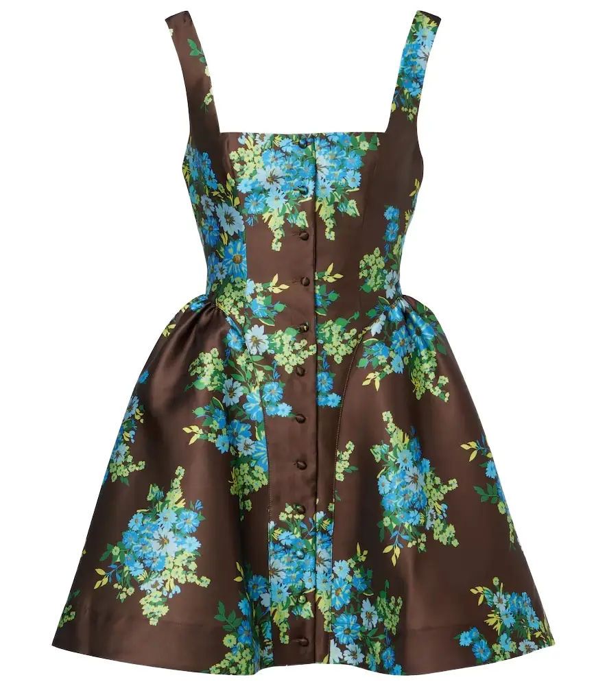 Alemais Alémais Floral peplum satin minidress