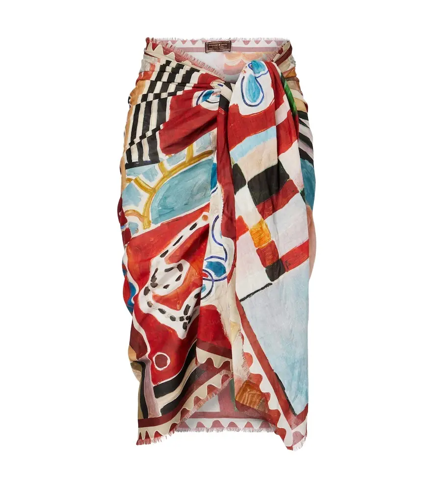Alemais Alémais x LRNCE Michelle printed cotton beach cover-up